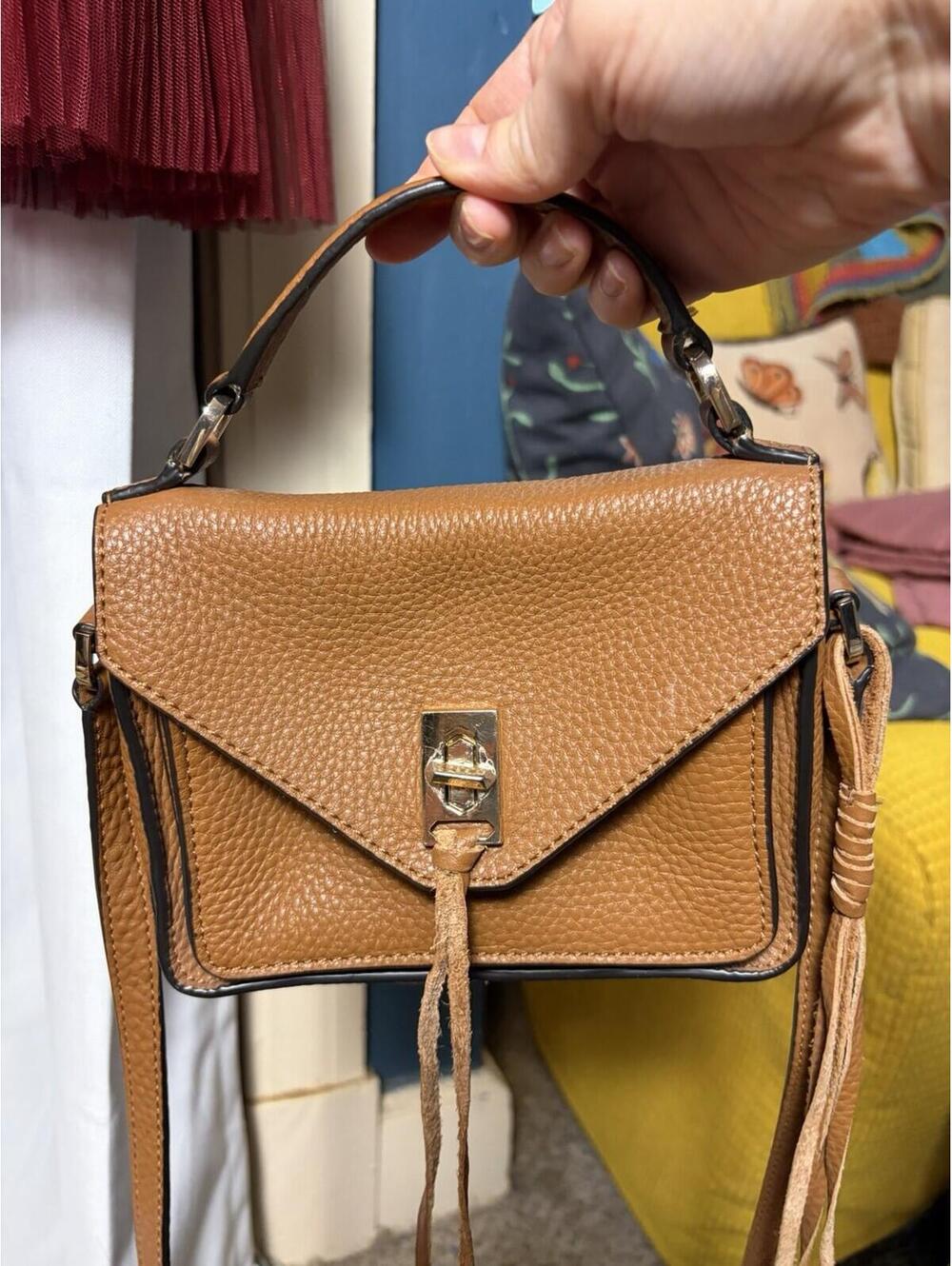 Rebecca Minkoff Mini Darren Messenger Crossbody Bag In Camel Brown. Retail $228 - Picture 2 of 8